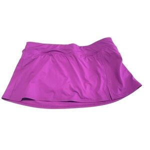 Lands' End size 8 Mini swim skirt w slit tummy control Purple 360767